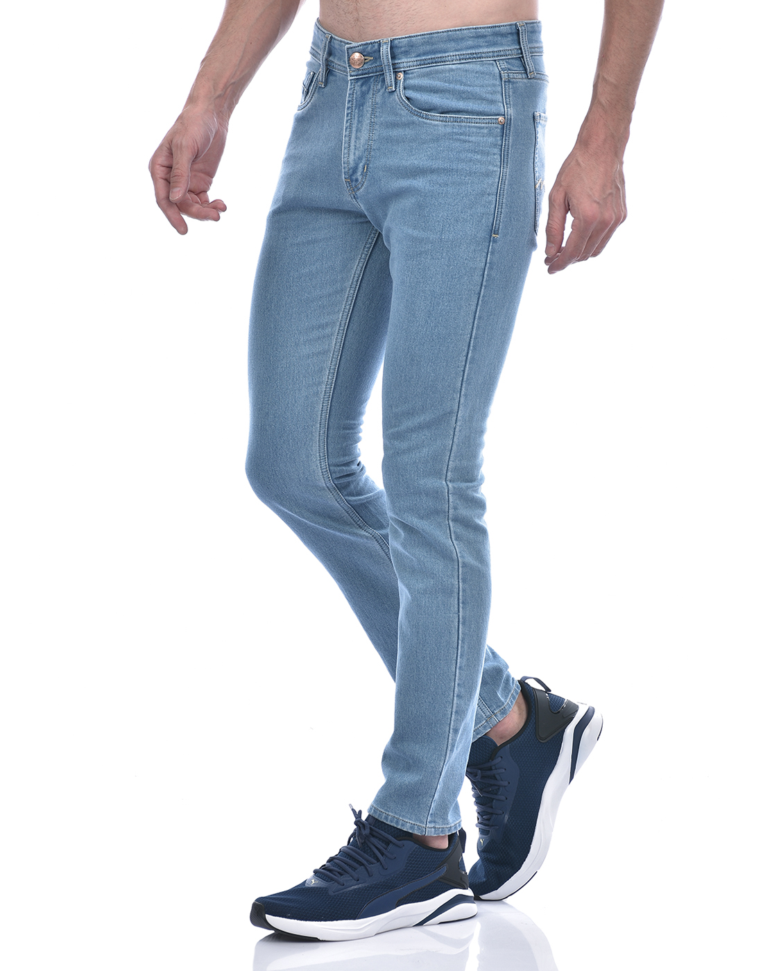 Numero Uno Men Solid Light Blue Jeans
